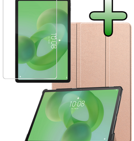 BASEY. BASEY. Lenovo Idea Tab Hoesje Met Screenprotector - Rose Goud