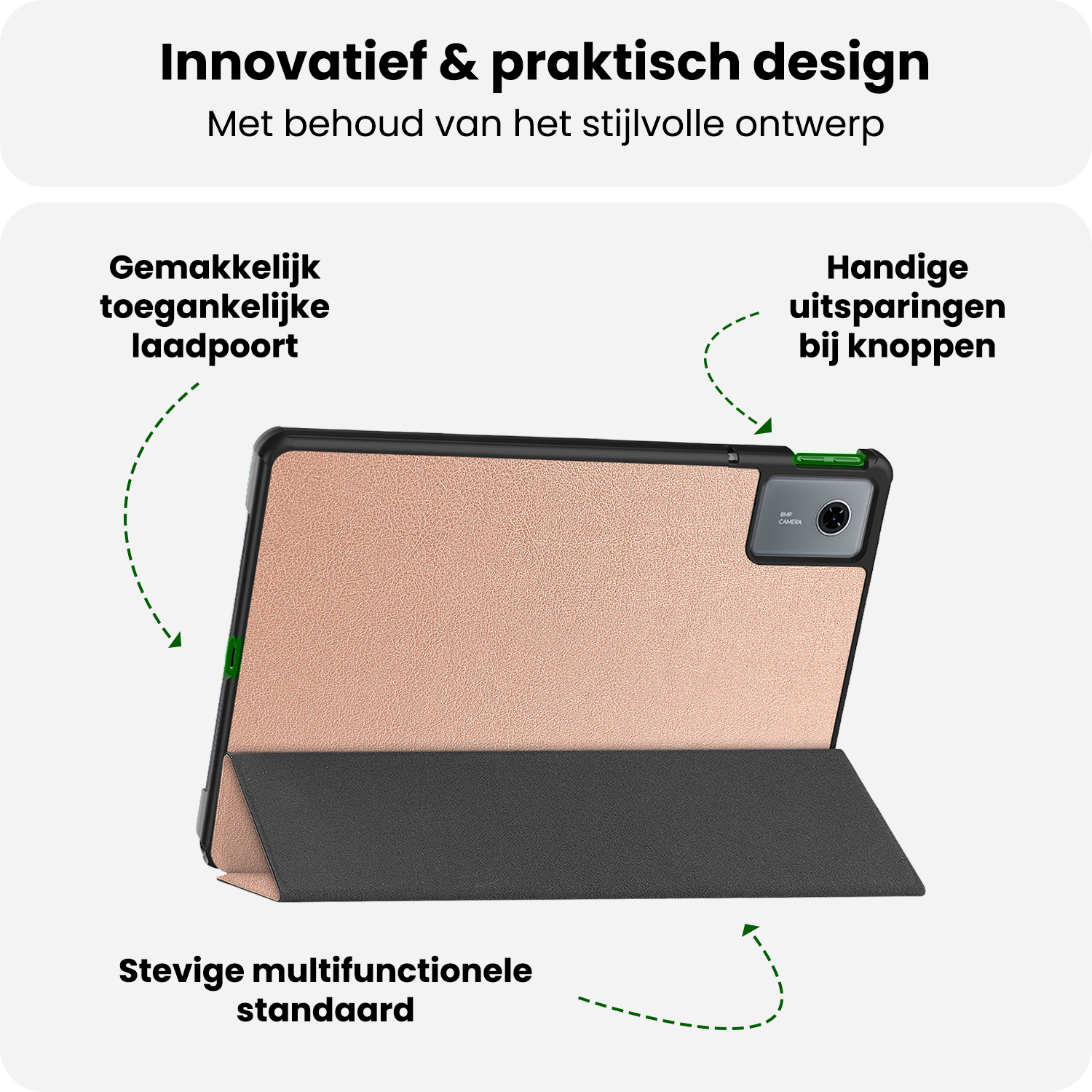 BASEY. BASEY. Lenovo Idea Tab Hoesje Met Screenprotector - Rose Goud