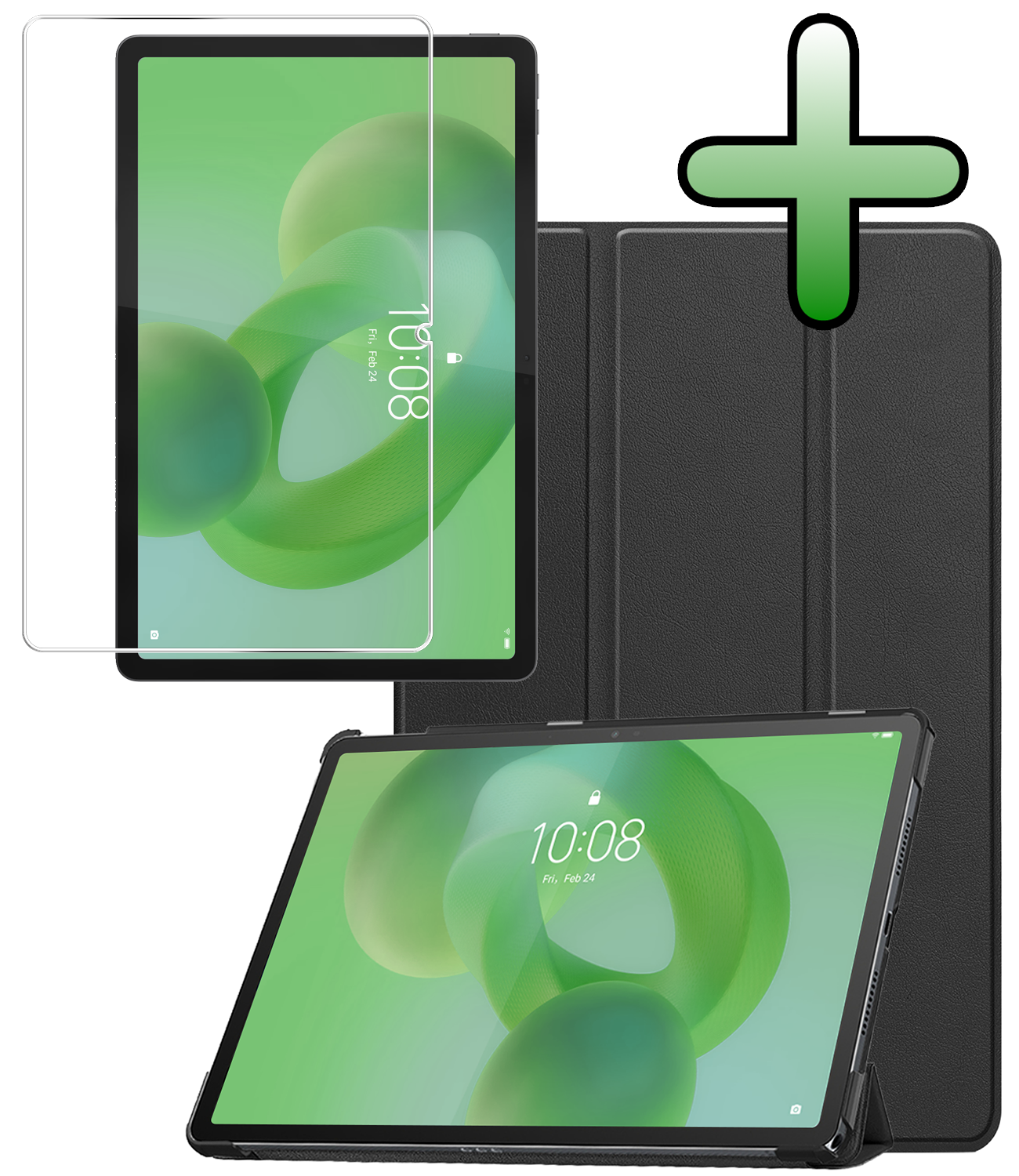 BASEY. BASEY. Lenovo Idea Tab Hoesje Met Screenprotector - Zwart