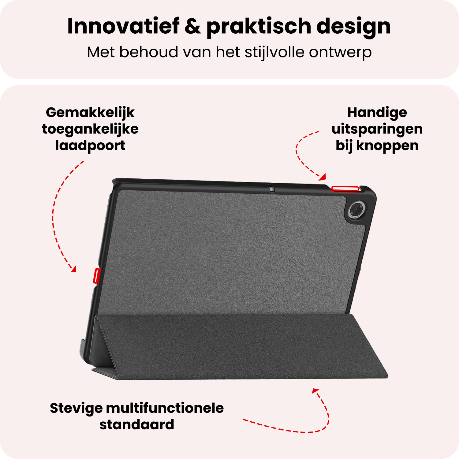 NoXx NoXx Lenovo Tab 10.1 inch Hoesje Met Screenprotector - Grijs
