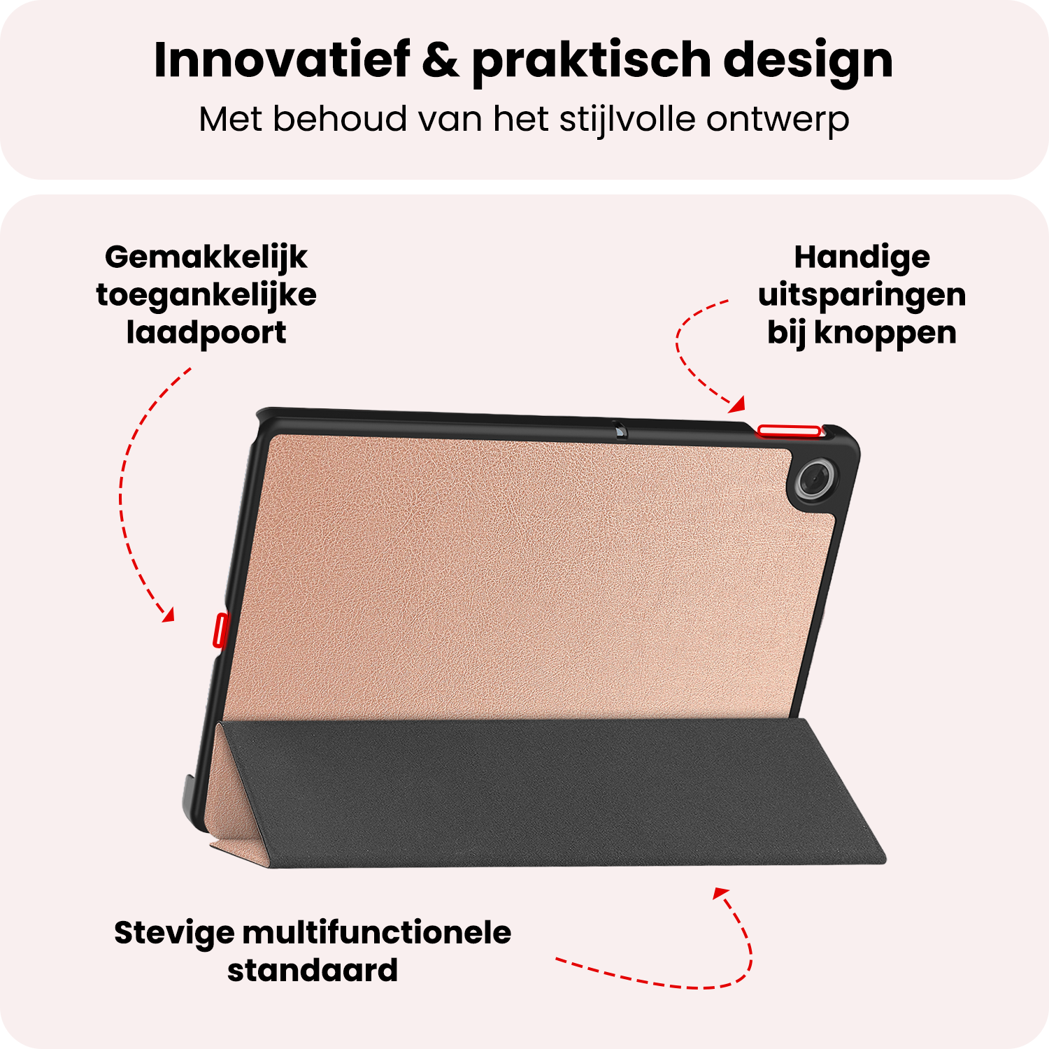 NoXx NoXx Lenovo Tab 10.1 inch Hoesje Met Screenprotector - Rose Goud