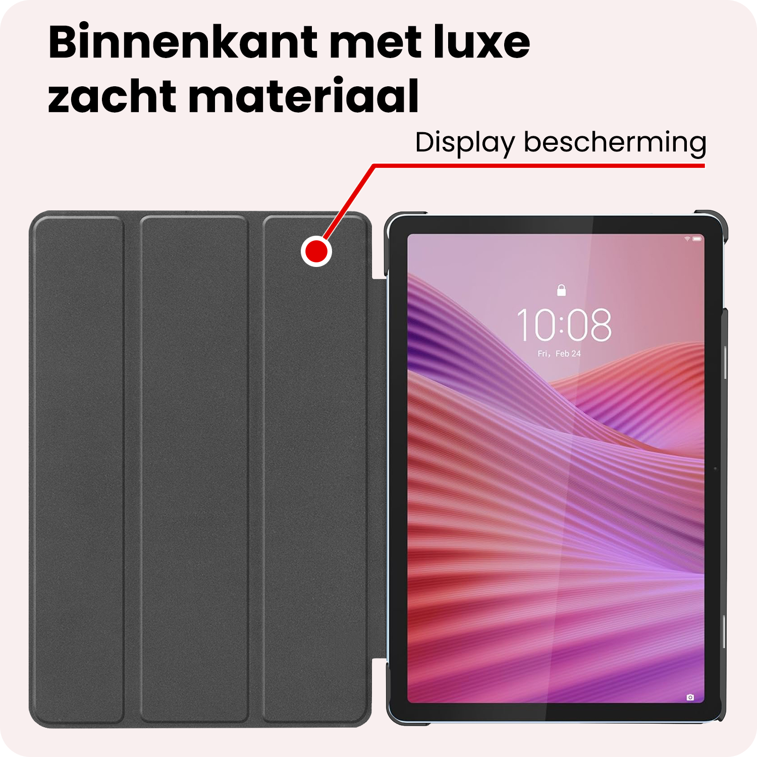NoXx NoXx Lenovo Tab 10.1 inch Hoesje Met Screenprotector - Rose Goud