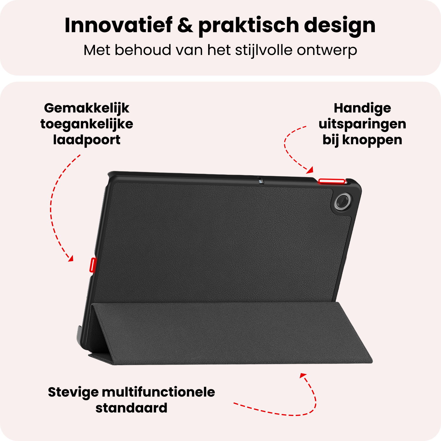 NoXx NoXx Lenovo Tab 10.1 inch Hoesje Met Screenprotector - Zwart