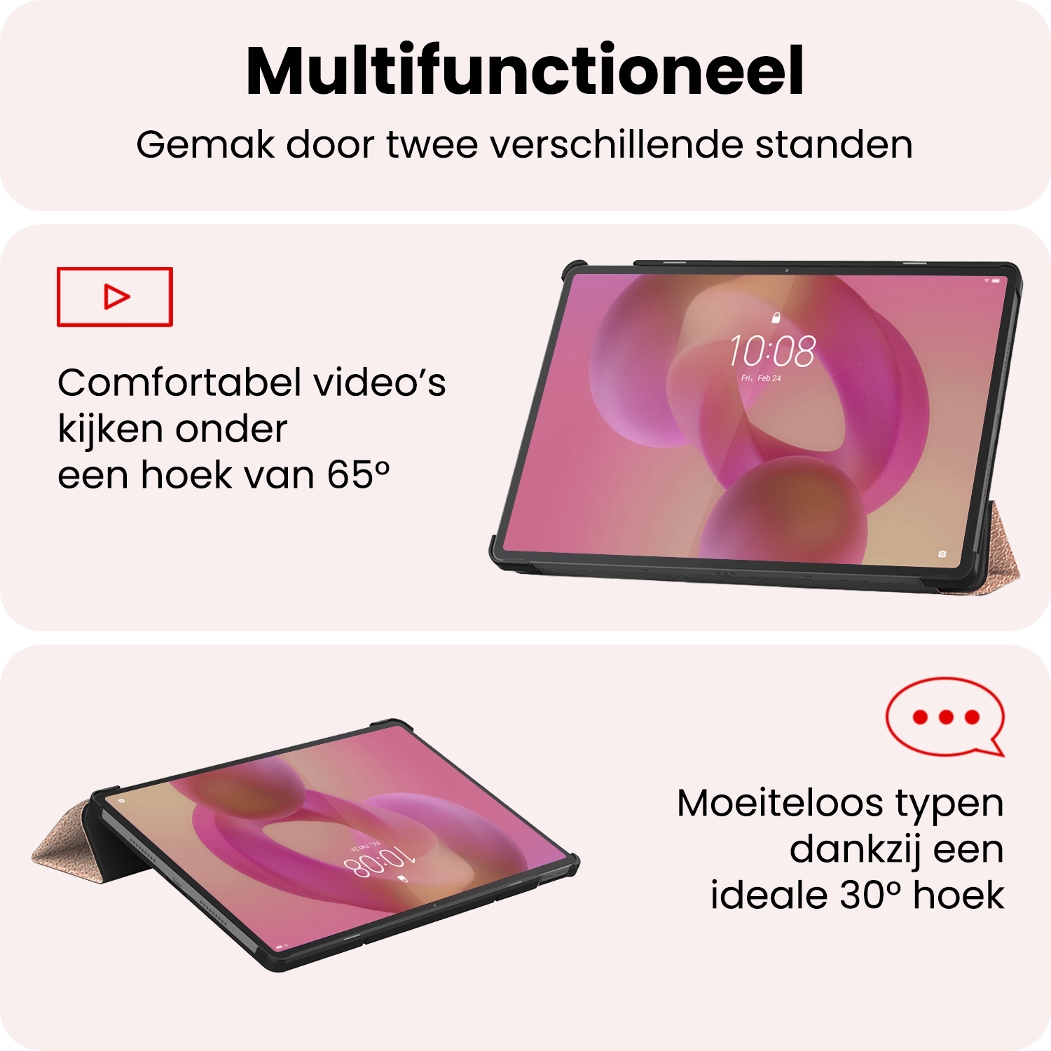 NoXx NoXx Lenovo Idea Tab Pro Hoesje - Rose Goud