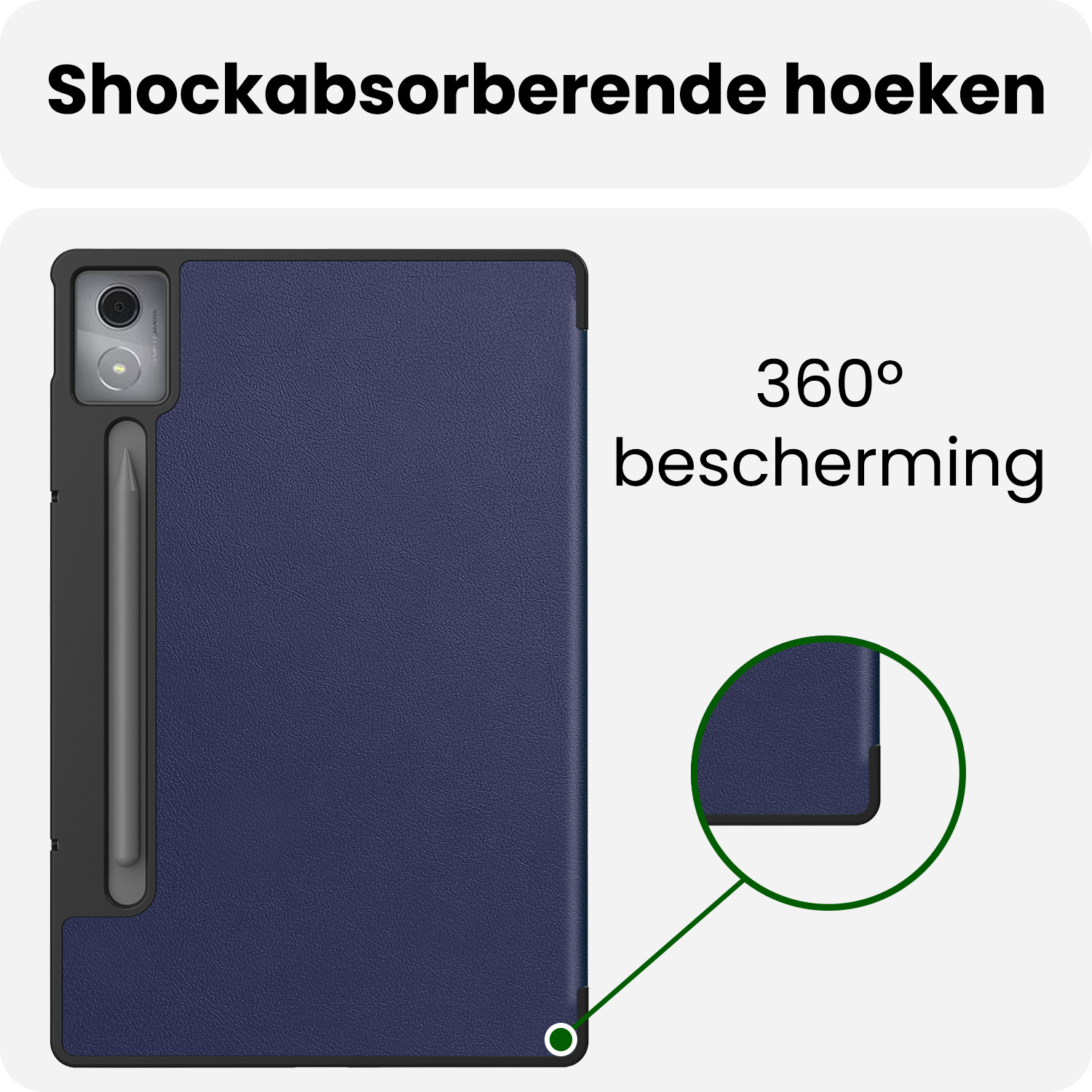 BASEY. BASEY. Lenovo Idea Tab Pro Hoesje Met Screenprotector - Donkerblauw