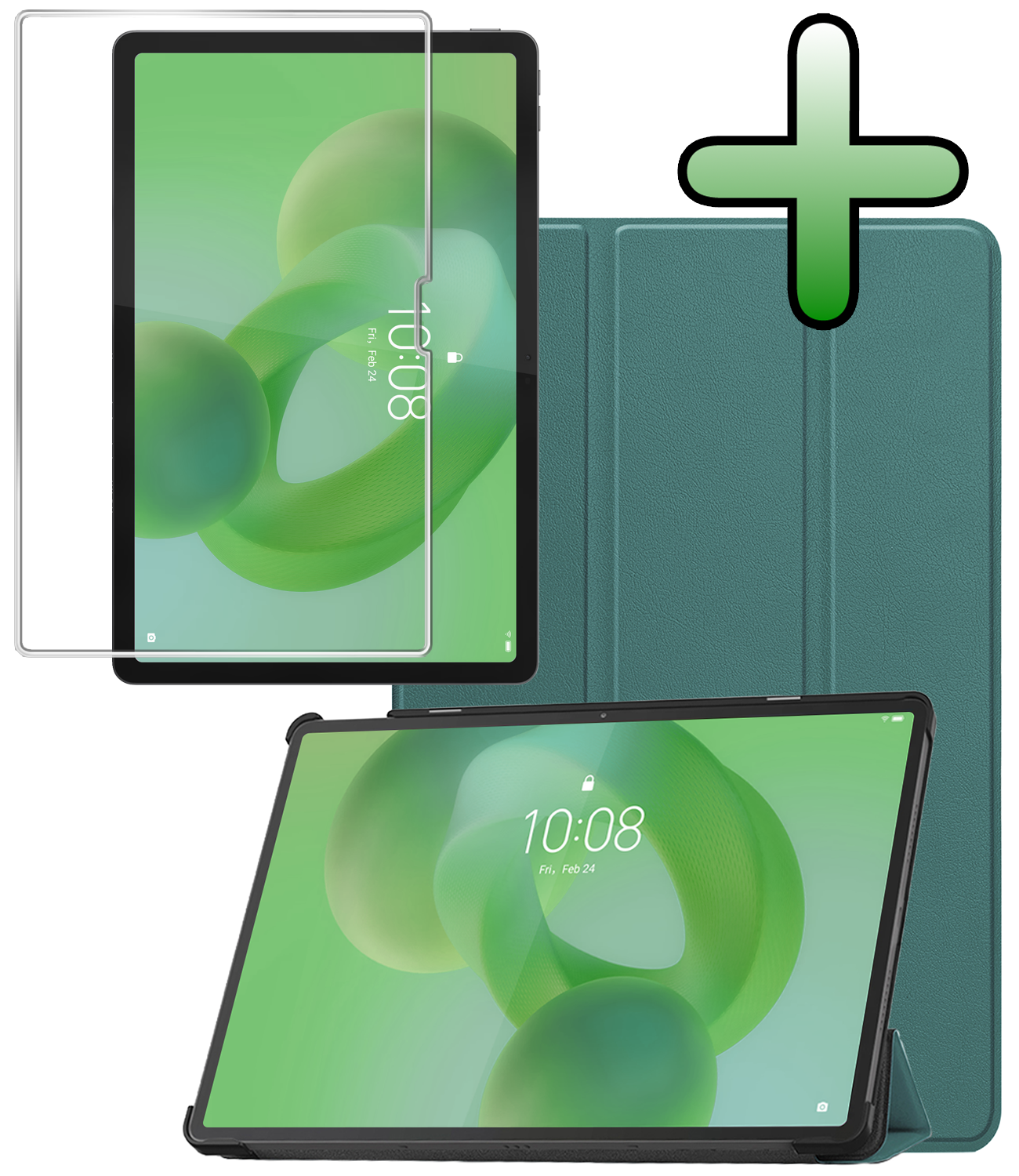 BASEY. BASEY. Lenovo Idea Tab Pro Hoesje Met Screenprotector - Donkergroen