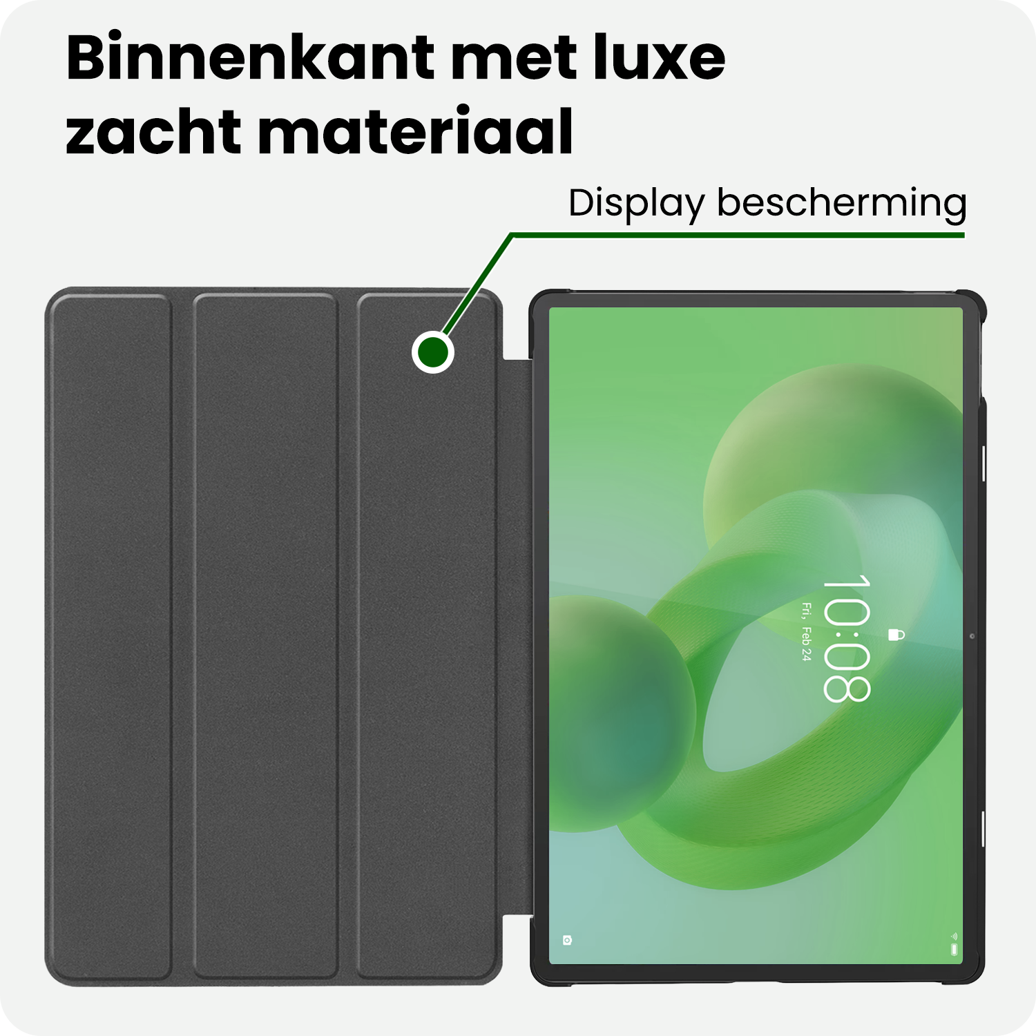 BASEY. BASEY. Lenovo Idea Tab Pro Hoesje Met Screenprotector - Donkergroen