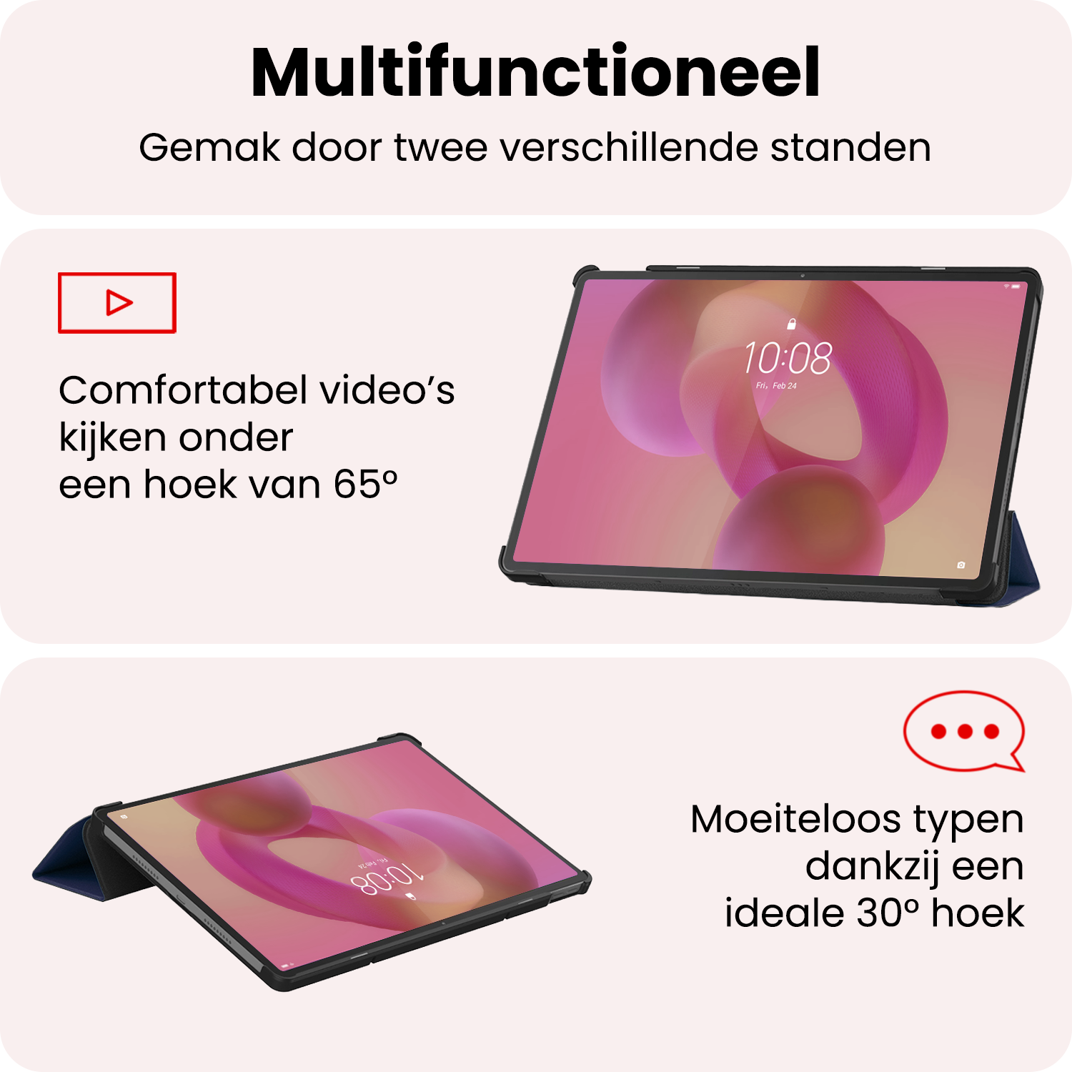 NoXx NoXx Lenovo Idea Tab Pro Hoesje Met Screenprotector - Donkerblauw