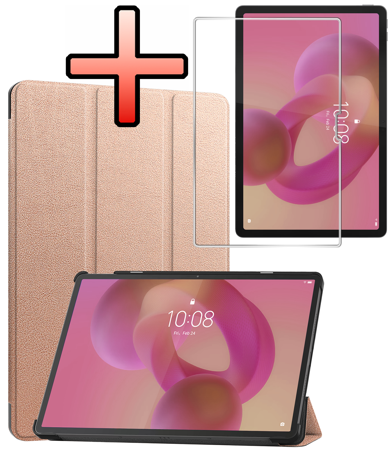 NoXx NoXx Lenovo Idea Tab Pro Hoesje Met Screenprotector - Rose Goud