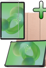BASEY. BASEY. Lenovo Idea Tab Pro Hoesje Met Screenprotector - Rose Goud