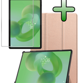 BASEY. BASEY. Lenovo Idea Tab Pro Hoesje Met Screenprotector - Rose Goud