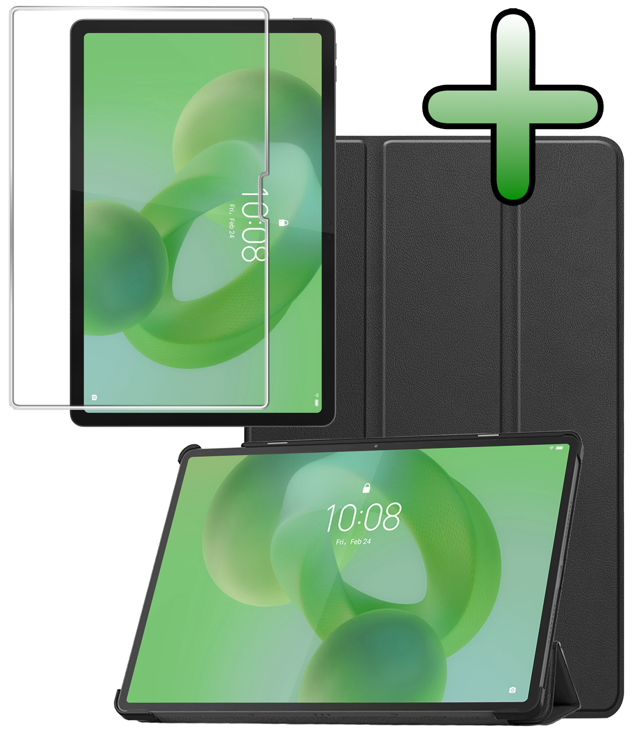 BASEY. BASEY. Lenovo Idea Tab Pro Hoesje Met Screenprotector - Zwart