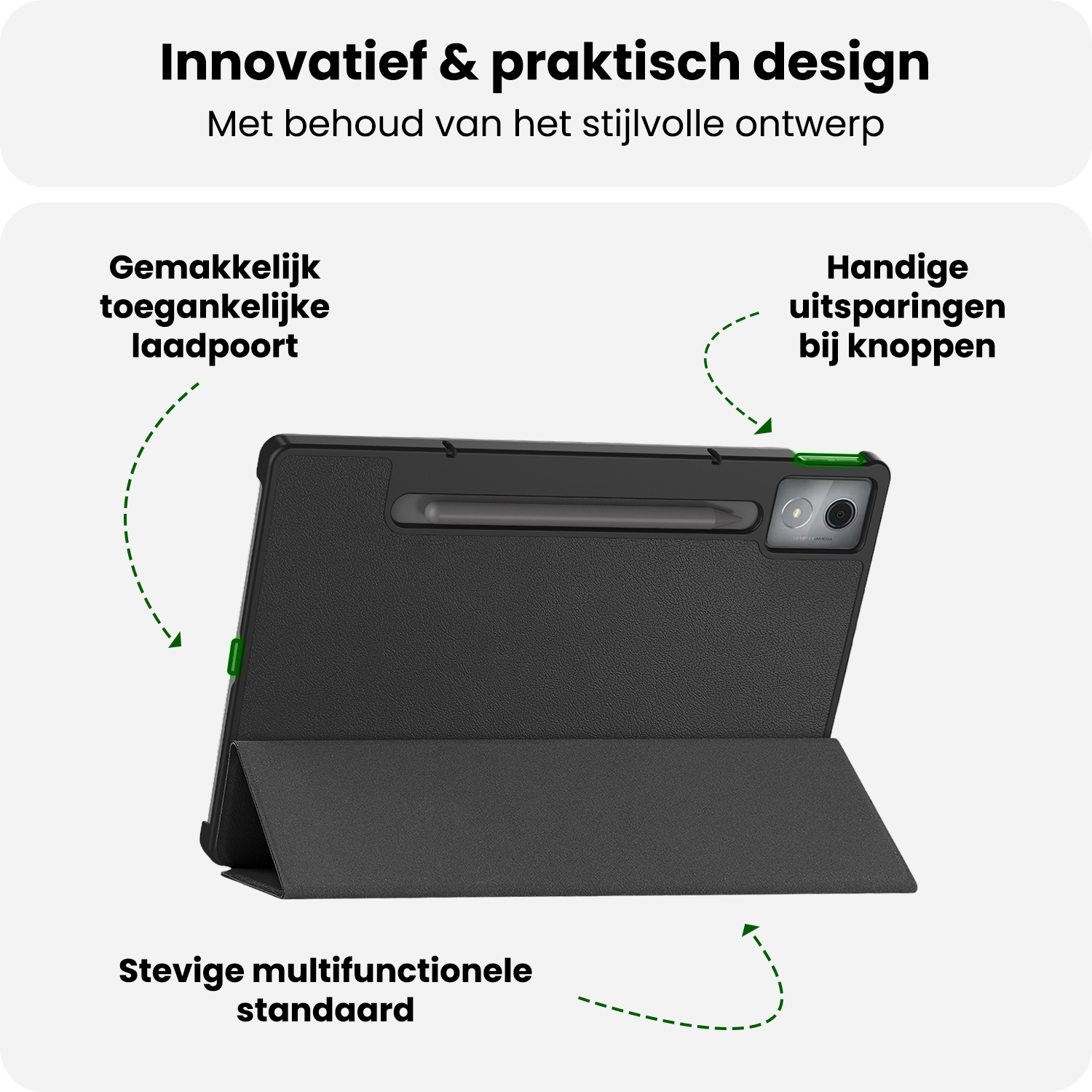 BASEY. BASEY. Lenovo Idea Tab Pro Hoesje Met Screenprotector - Zwart