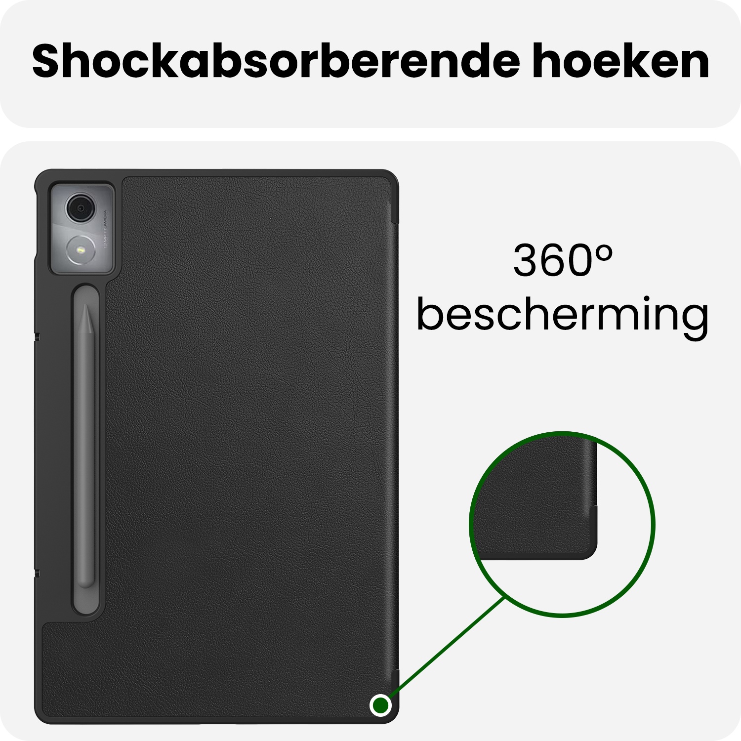 BASEY. BASEY. Lenovo Idea Tab Pro Hoesje Met Screenprotector - Zwart