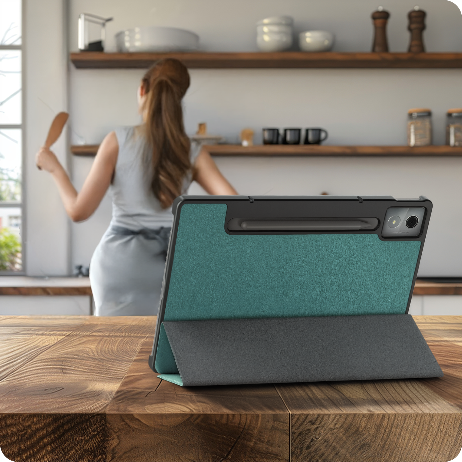 Nomfy Nomfy Lenovo Idea Tab Pro Hoesje - Donkergroen