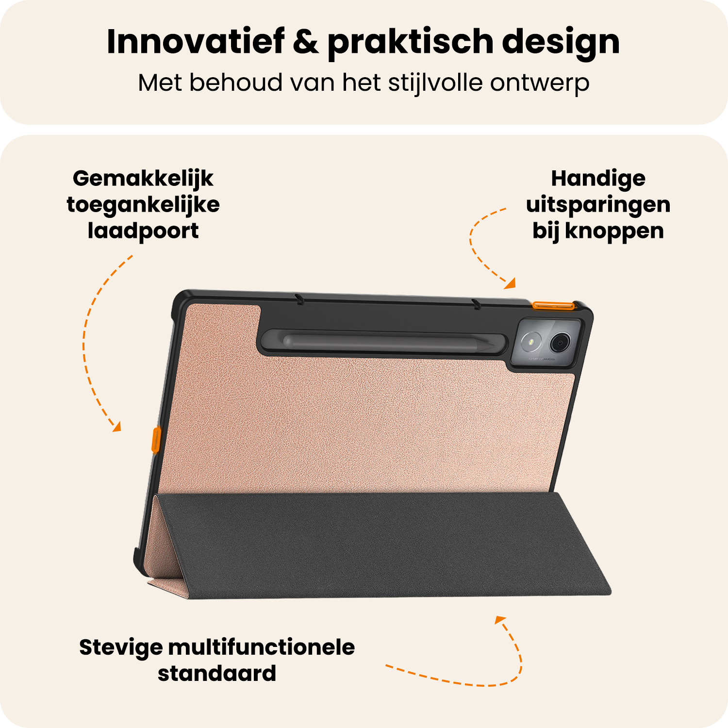 Nomfy Nomfy Lenovo Idea Tab Pro Hoesje - Rose Goud