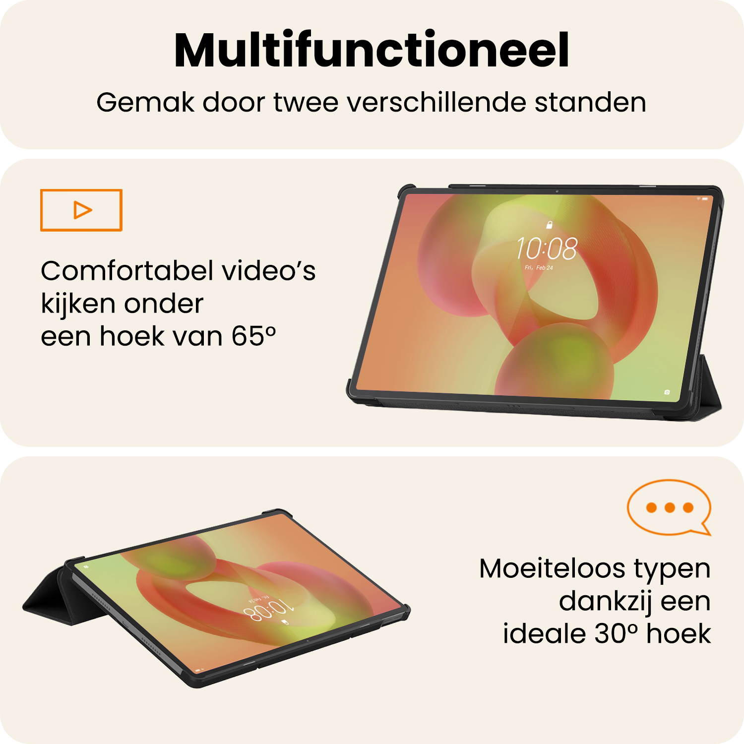 Nomfy Nomfy Lenovo Idea Tab Pro Hoesje - Zwart
