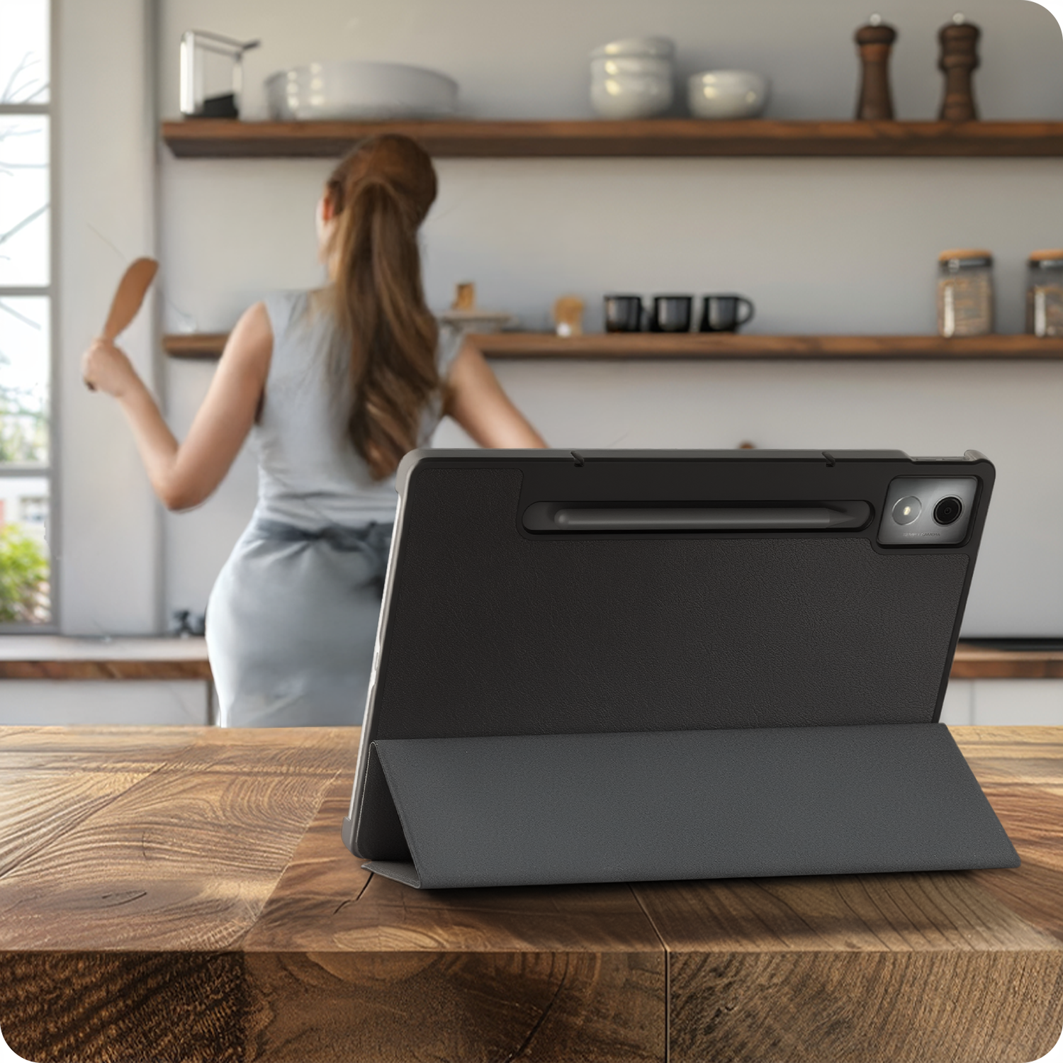 Nomfy Nomfy Lenovo Idea Tab Pro Hoesje - Zwart