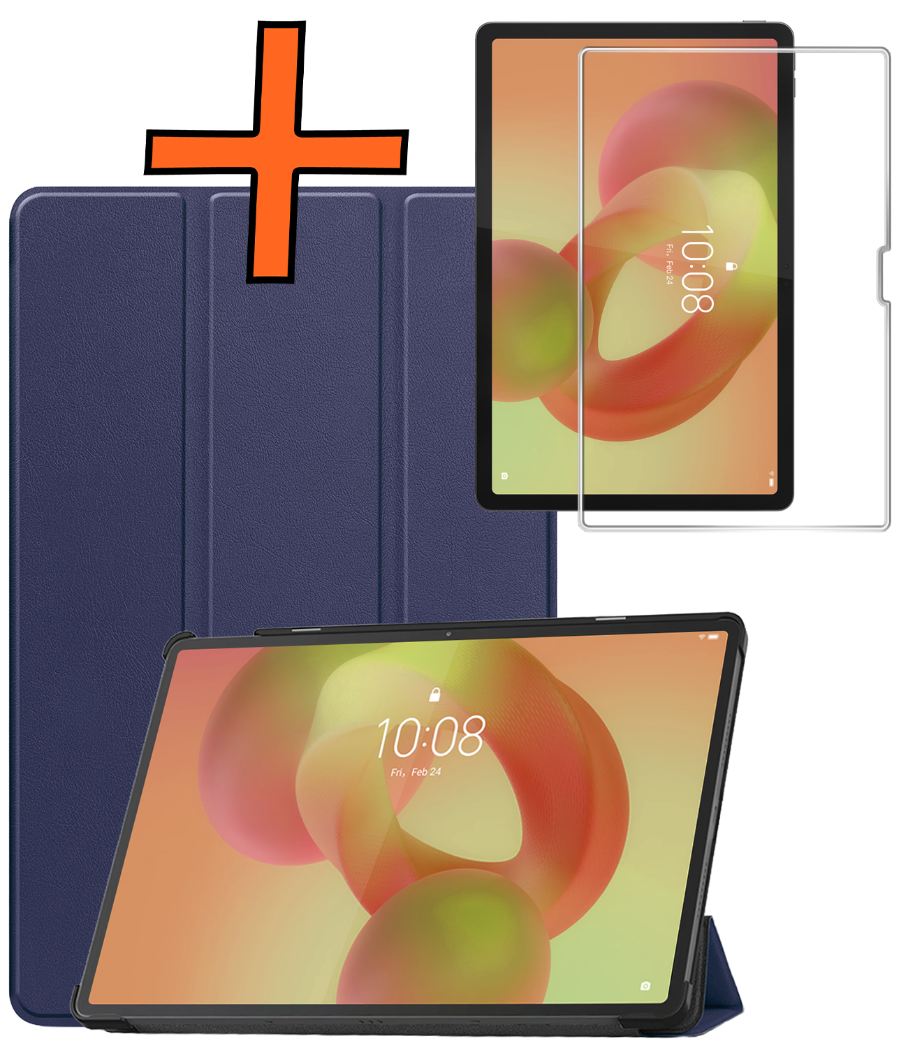 Nomfy Nomfy Lenovo Idea Tab Pro Hoesje Met Screenprotector - Donkerblauw