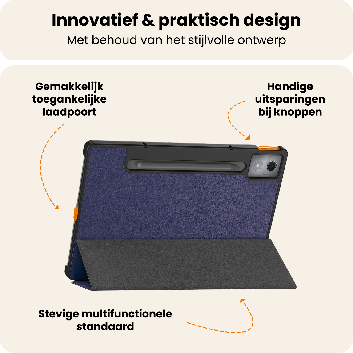 Nomfy Nomfy Lenovo Idea Tab Pro Hoesje Met Screenprotector - Donkerblauw