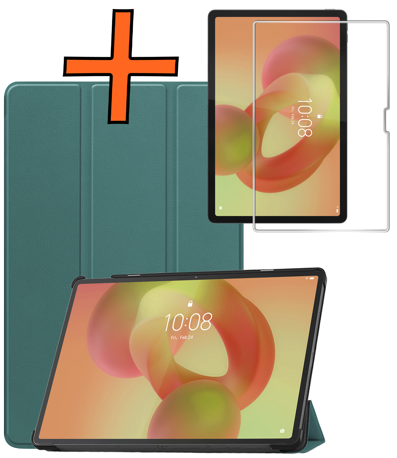 Nomfy Nomfy Lenovo Idea Tab Pro Hoesje Met Screenprotector - Donkergroen