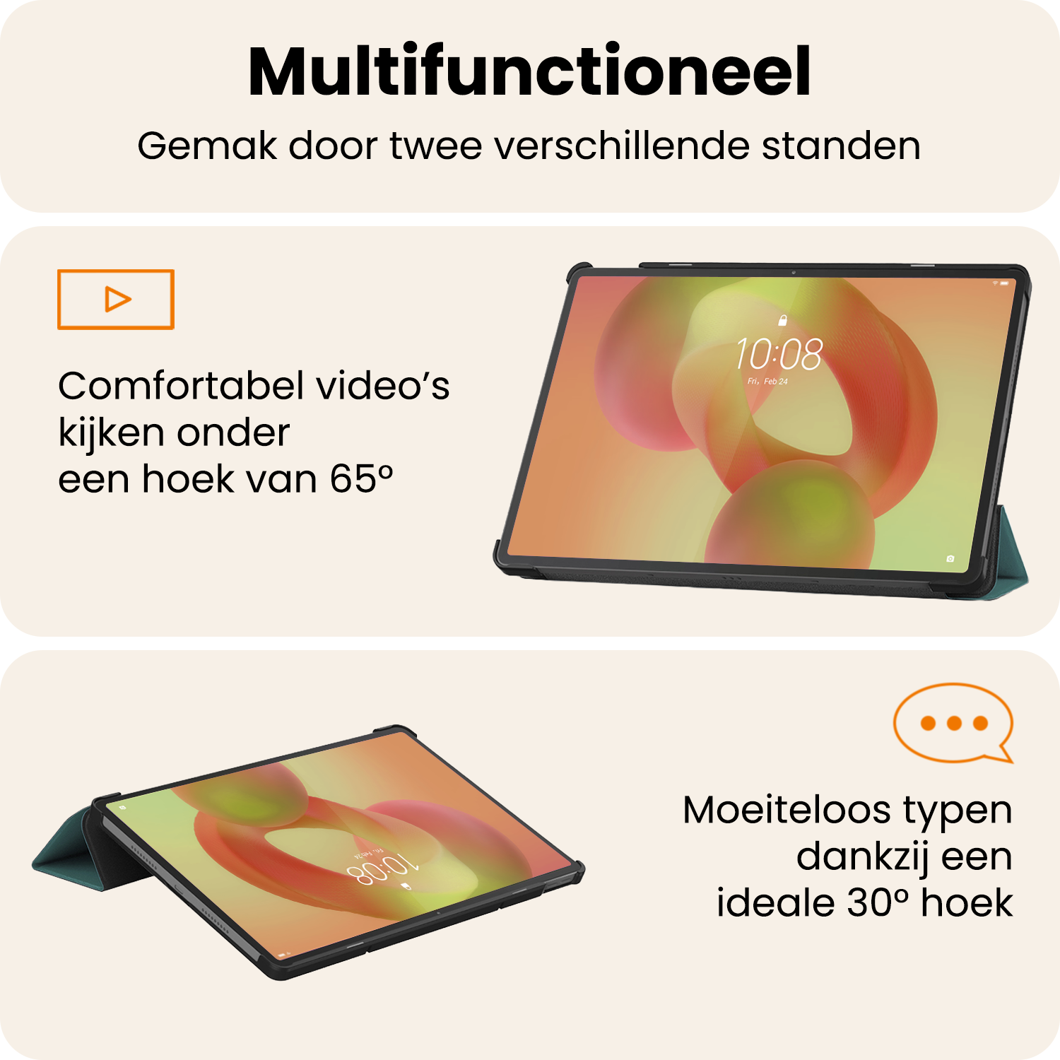 Nomfy Nomfy Lenovo Idea Tab Pro Hoesje Met Screenprotector - Donkergroen