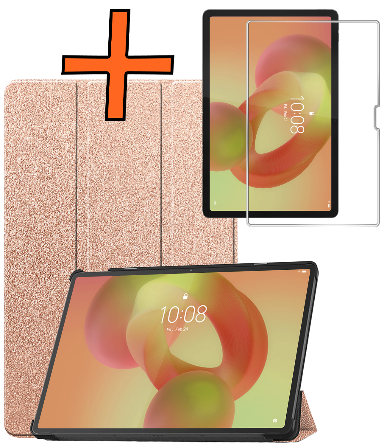 Nomfy Nomfy Lenovo Idea Tab Pro Hoesje Met Screenprotector - Rose Goud