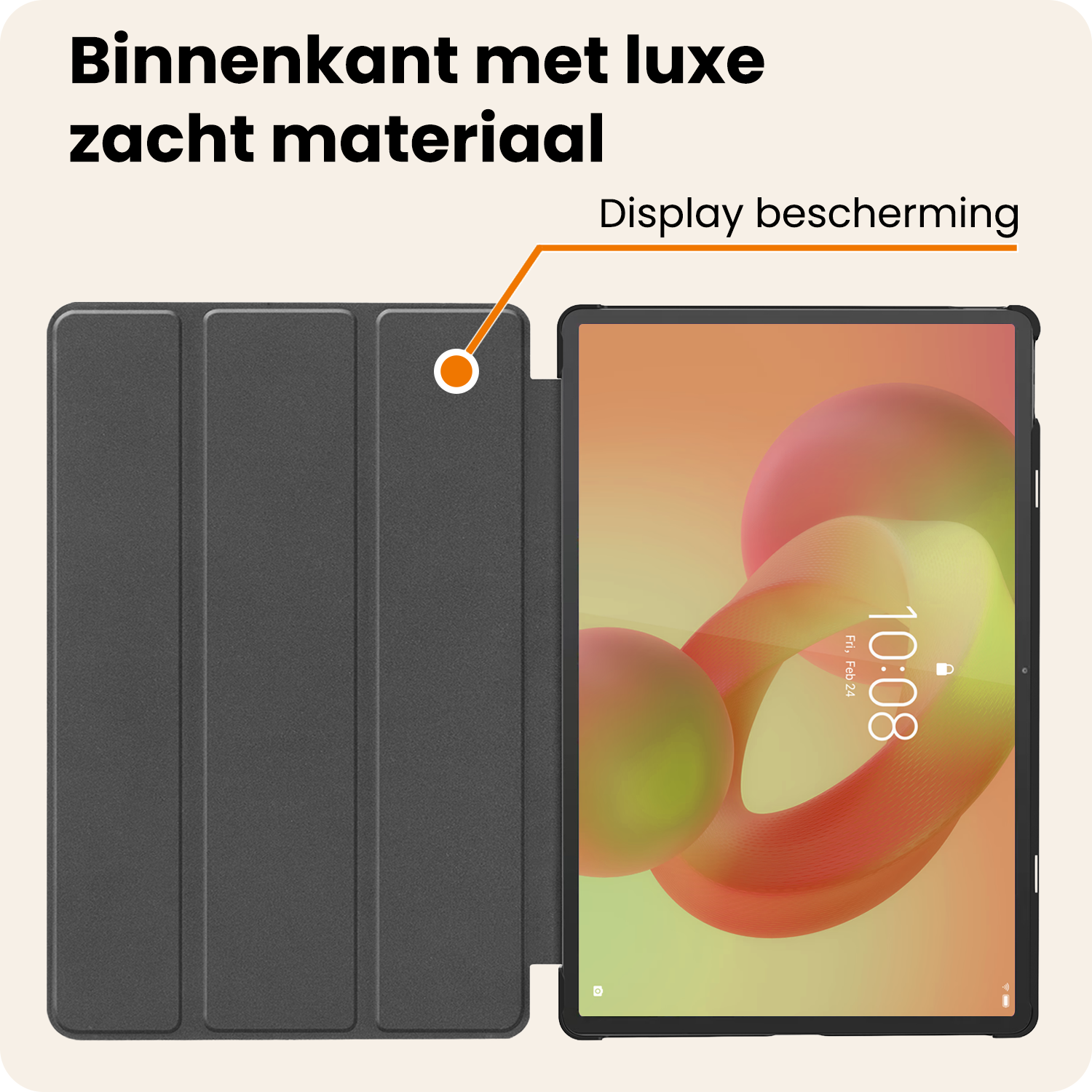 Nomfy Nomfy Lenovo Idea Tab Pro Hoesje Met Screenprotector - Rose Goud