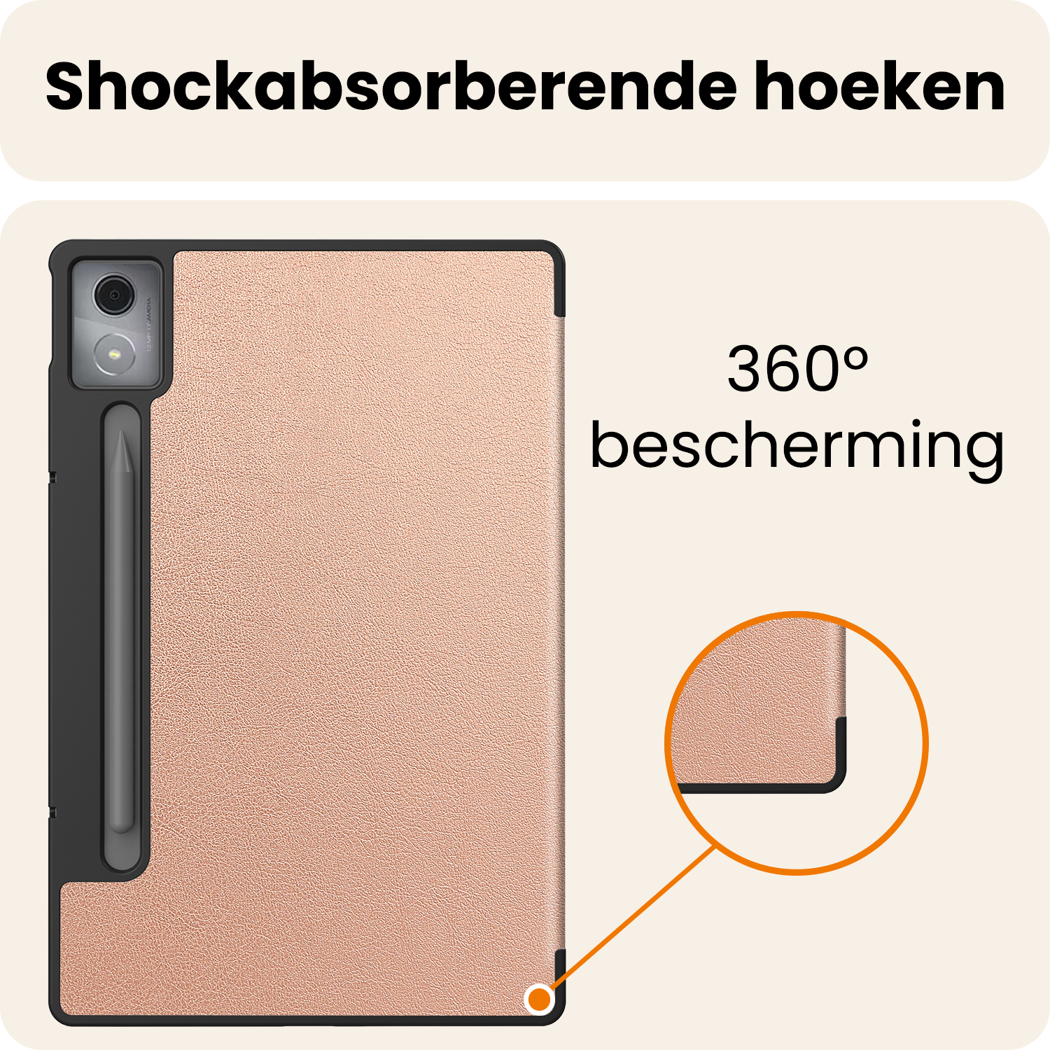 Nomfy Nomfy Lenovo Idea Tab Pro Hoesje Met Screenprotector - Rose Goud