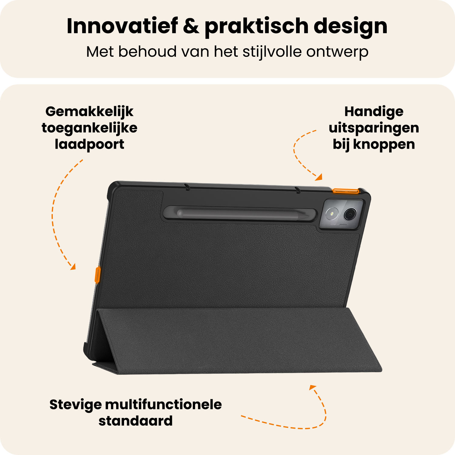 Nomfy Nomfy Lenovo Idea Tab Pro Hoesje Met Screenprotector - Zwart
