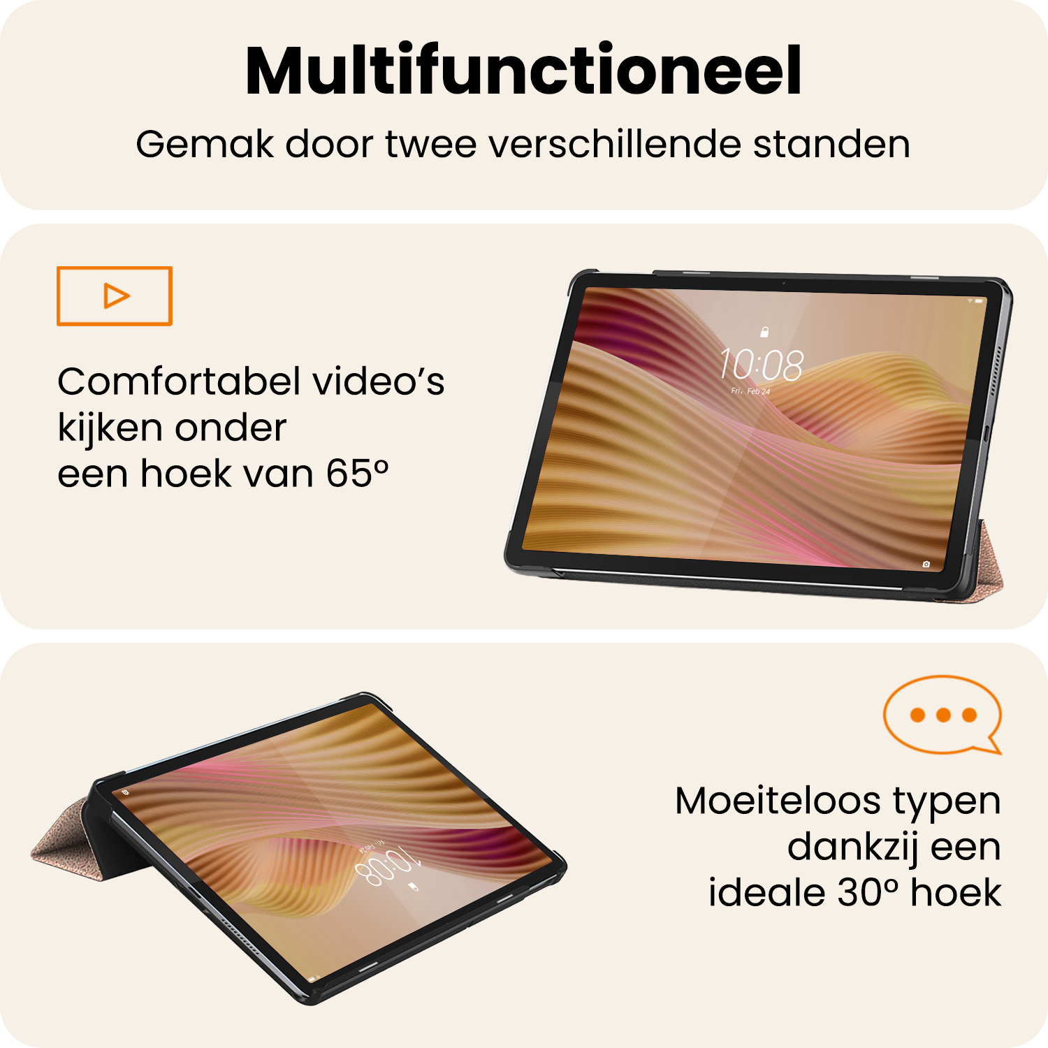 Nomfy Nomfy Lenovo Tab 10.1 inch Hoesje - Rose Goud