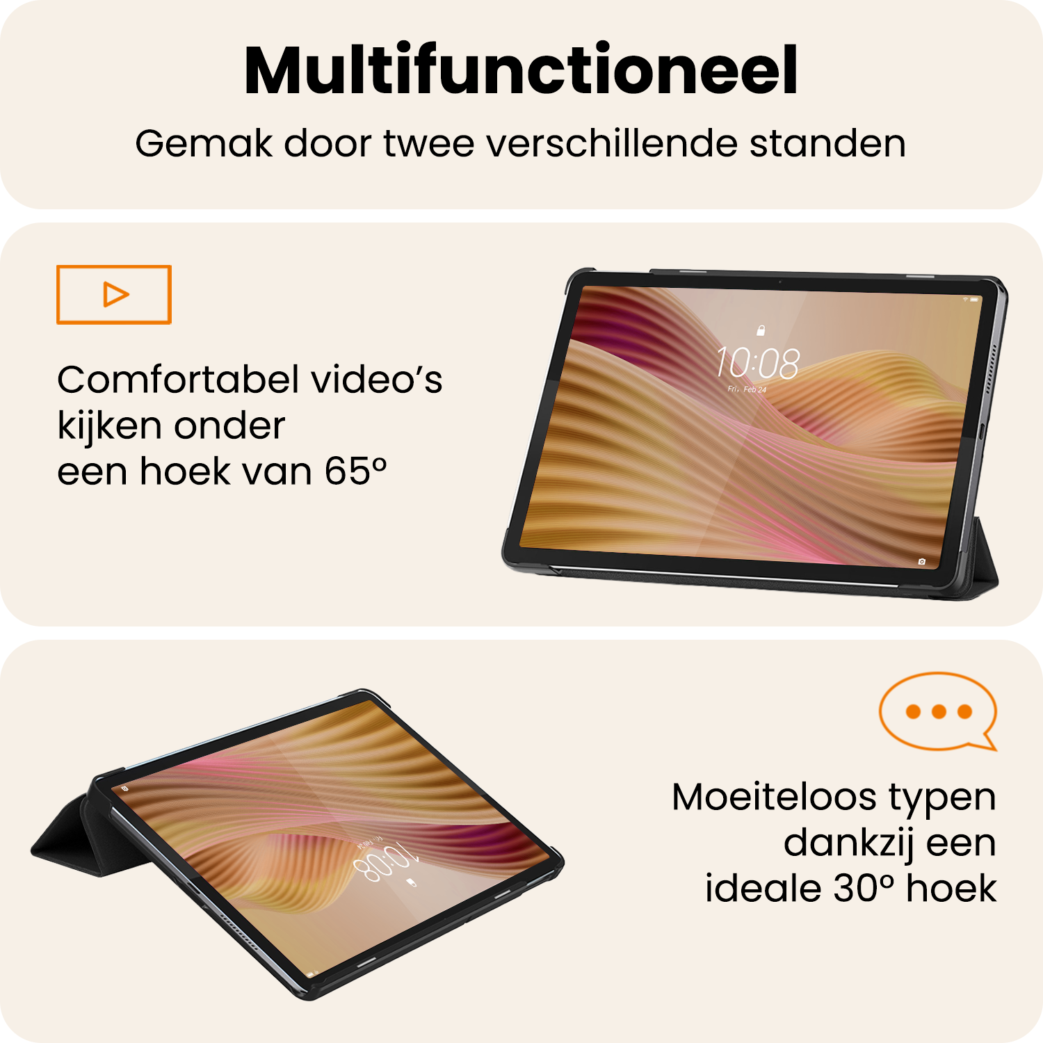 Nomfy Nomfy Lenovo Tab 10.1 inch Hoesje - Zwart