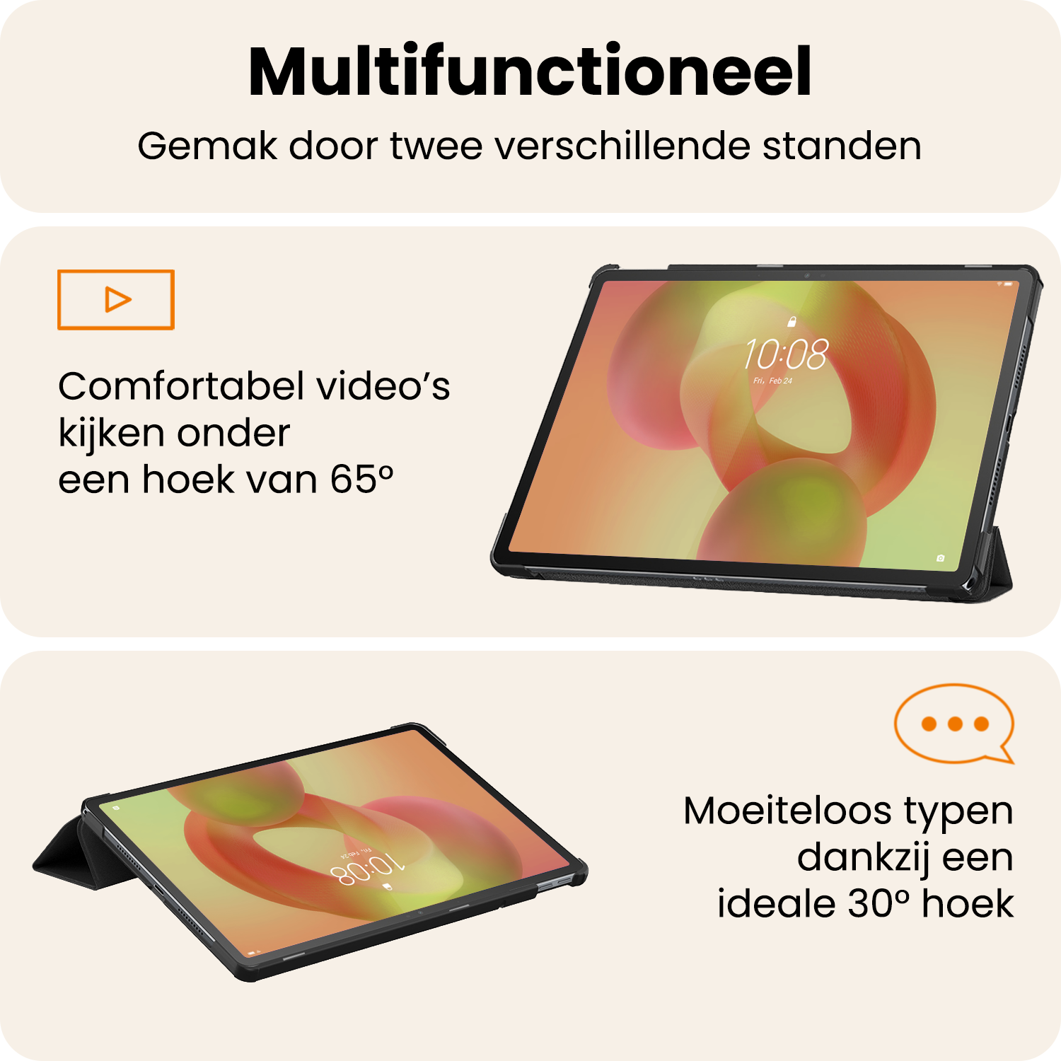 Nomfy Nomfy Lenovo Idea Tab Hoesje - Zwart