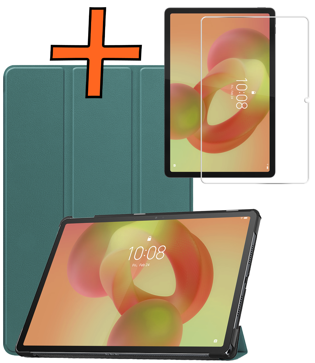 Nomfy Nomfy Lenovo Idea Tab Hoesje Met Screenprotector - Donkergroen