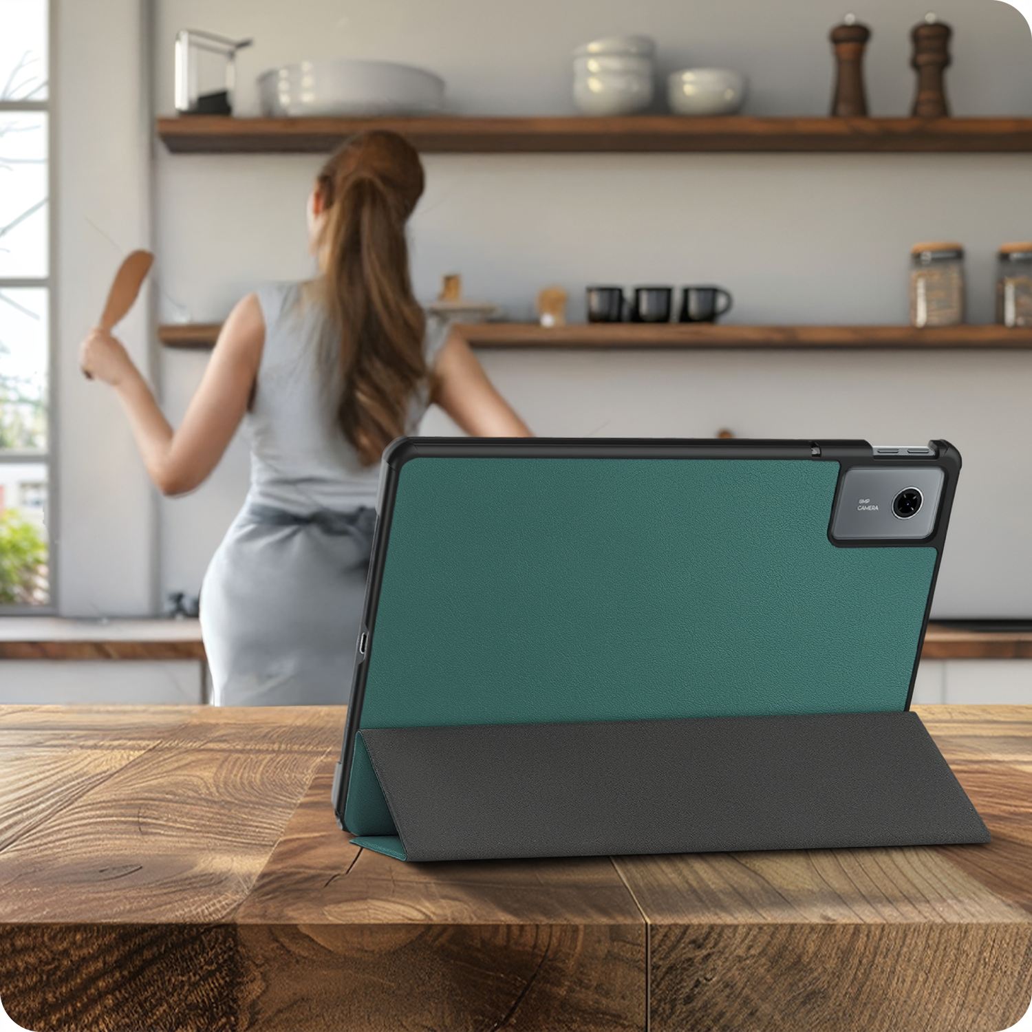 Nomfy Nomfy Lenovo Idea Tab Hoesje Met Screenprotector - Donkergroen