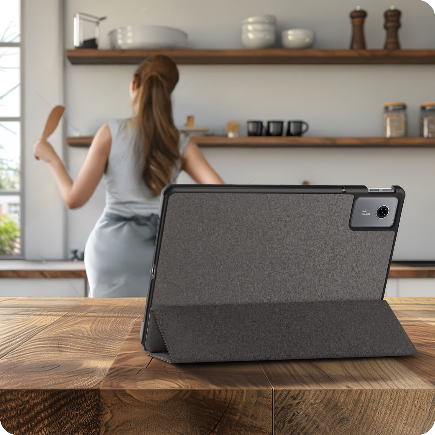 Nomfy Nomfy Lenovo Idea Tab Hoesje Met Screenprotector - Grijs
