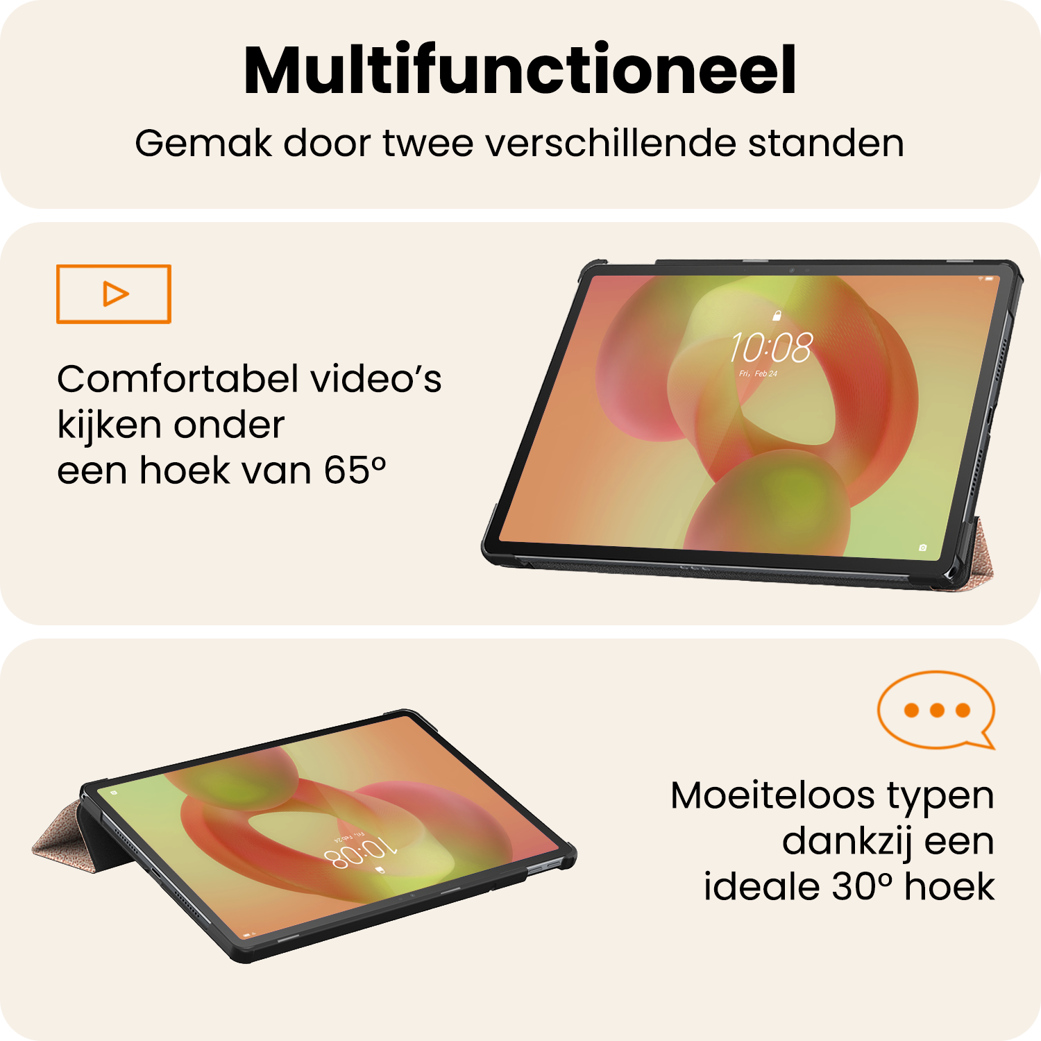 Nomfy Nomfy Lenovo Idea Tab Hoesje Met Screenprotector - Rose Goud