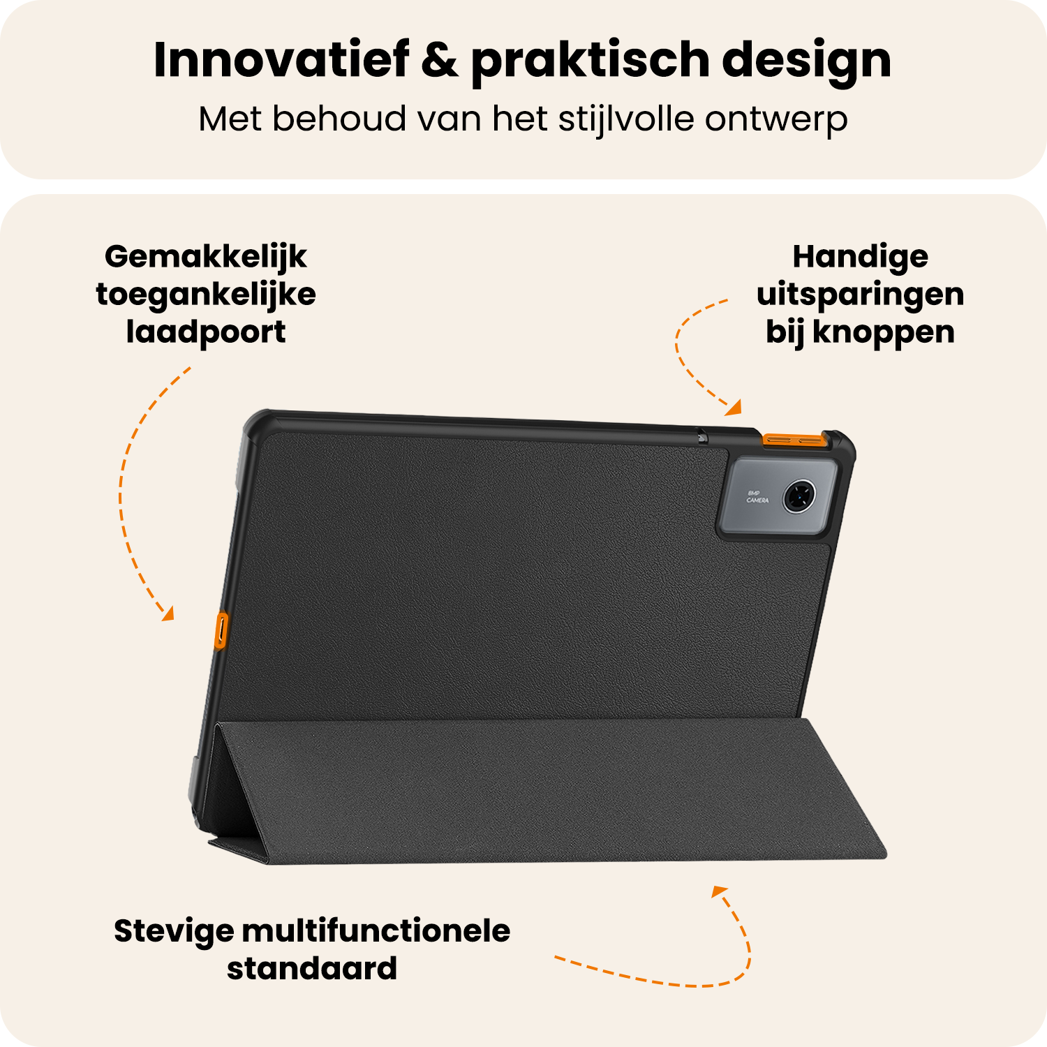 Nomfy Nomfy Lenovo Idea Tab Hoesje Met Screenprotector - Zwart