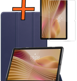 Nomfy Nomfy Lenovo Tab 10.1 inch Hoesje Met Screenprotector - Donkerblauw