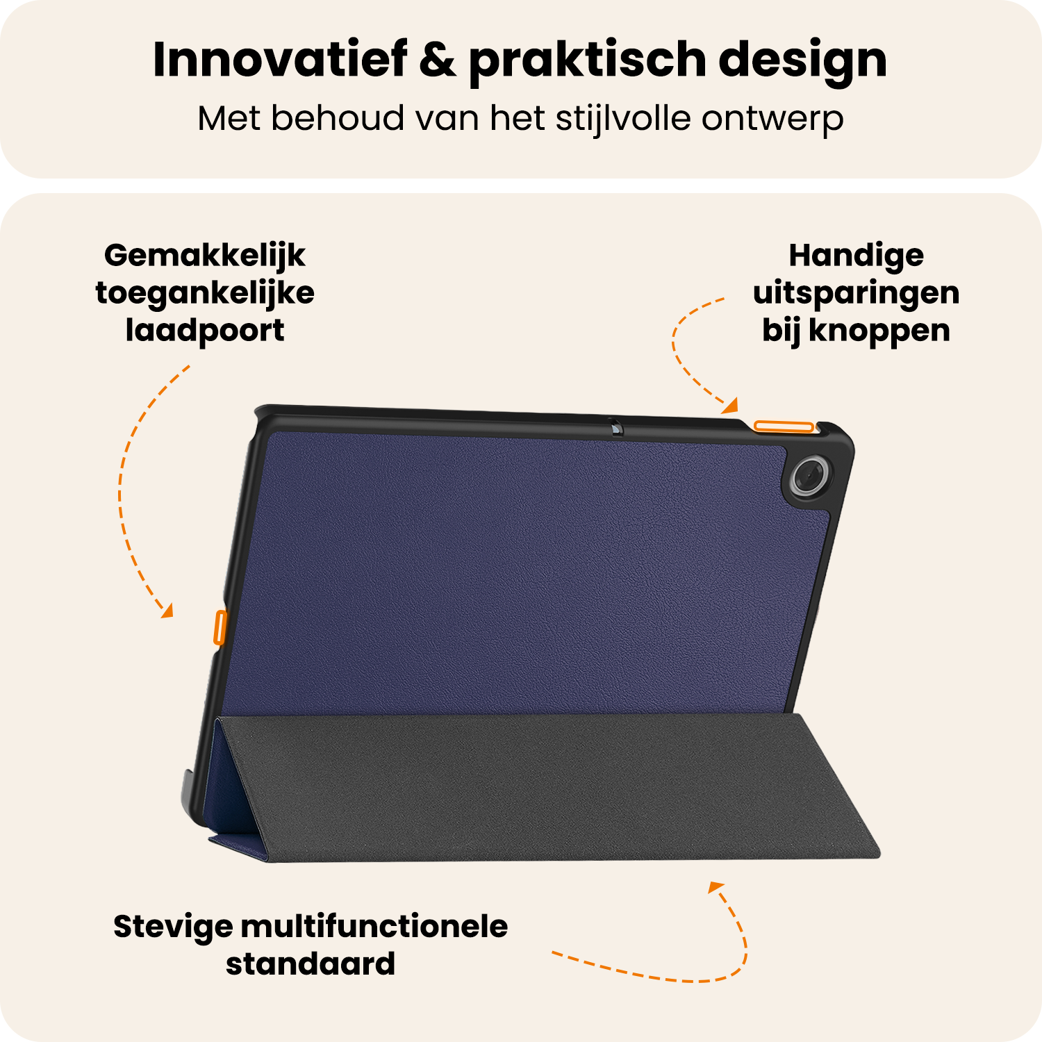 Nomfy Nomfy Lenovo Tab 10.1 inch Hoesje Met Screenprotector - Donkerblauw