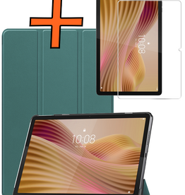 Nomfy Nomfy Lenovo Tab 10.1 inch Hoesje Met Screenprotector - Donkergroen