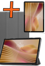 Nomfy Nomfy Lenovo Tab 10.1 inch Hoesje Met Screenprotector - Grijs