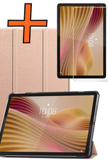 Nomfy Nomfy Lenovo Tab 10.1 inch Hoesje Met Screenprotector - Rose Goud