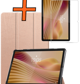 Nomfy Nomfy Lenovo Tab 10.1 inch Hoesje Met Screenprotector - Rose Goud
