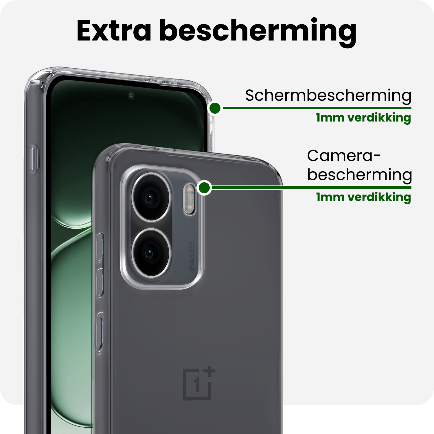 BASEY. BASEY. OnePlus 15R Hoesje Siliconen Met Screenprotector - Transparant