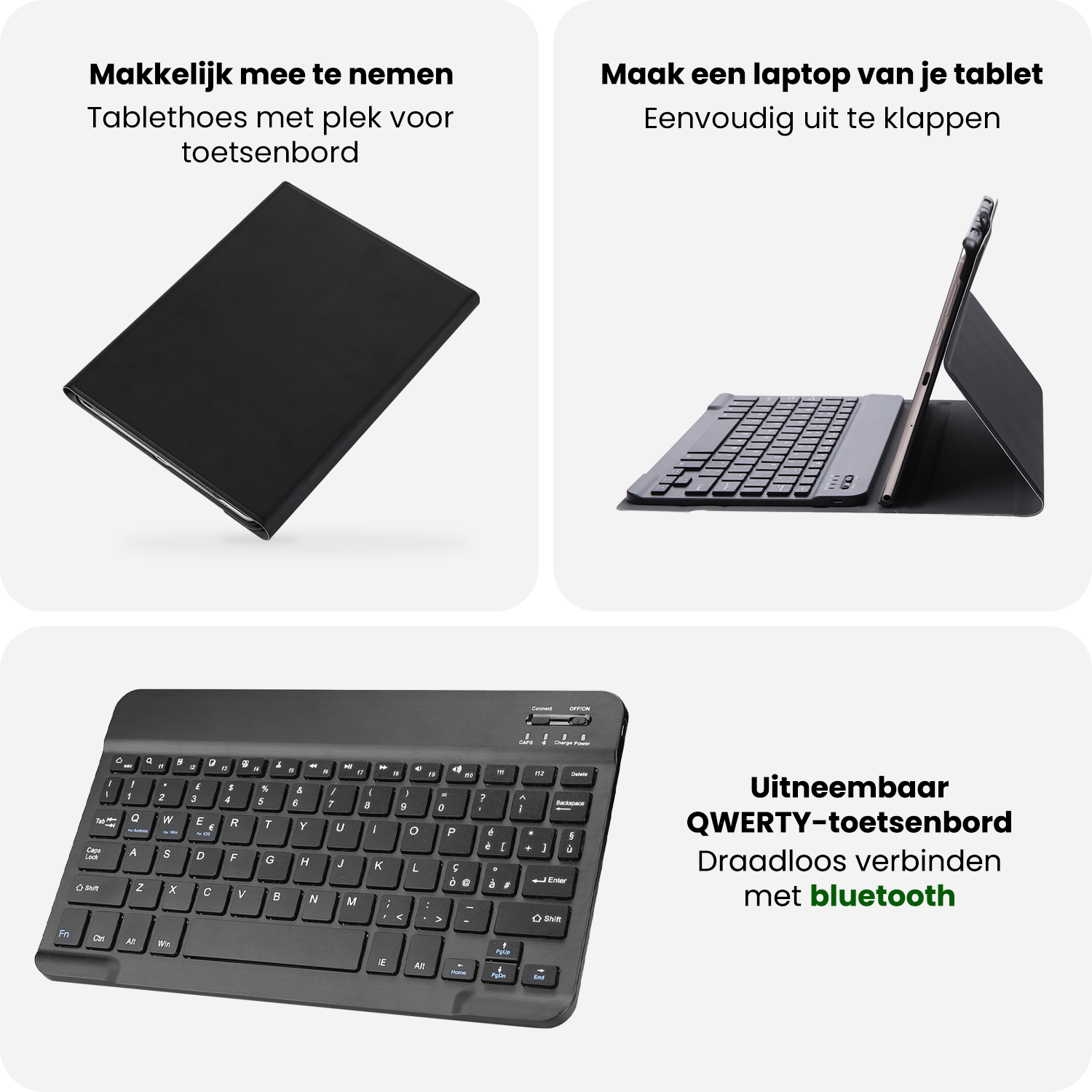 BASEY. BASEY. Samsung Galaxy Tab A11 Plus Toetsenbordhoes - Zwart