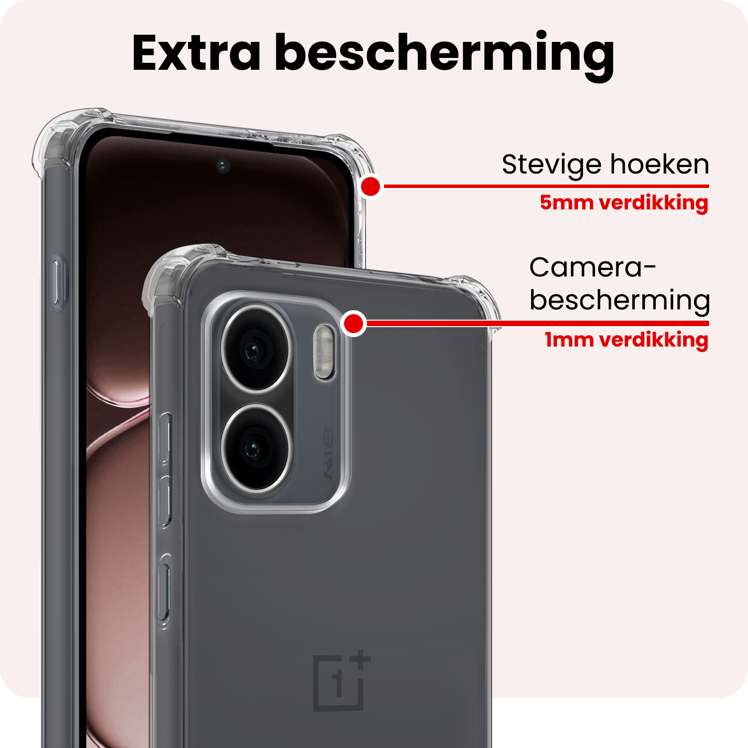 NoXx NoXx OnePlus 15R Hoesje Shockproof - Transparant