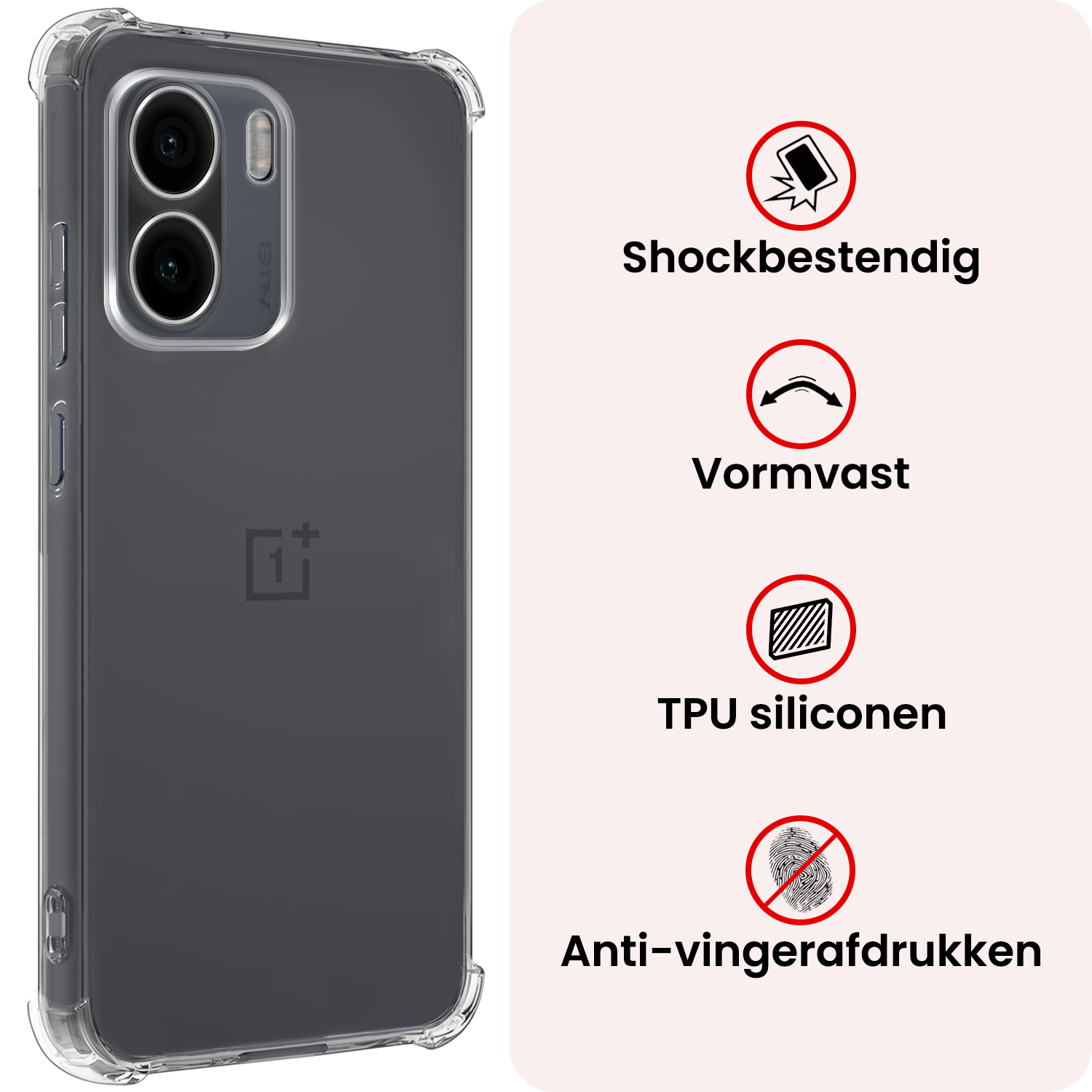 NoXx NoXx OnePlus 15R Hoesje Shockproof - Transparant - 2 PACK