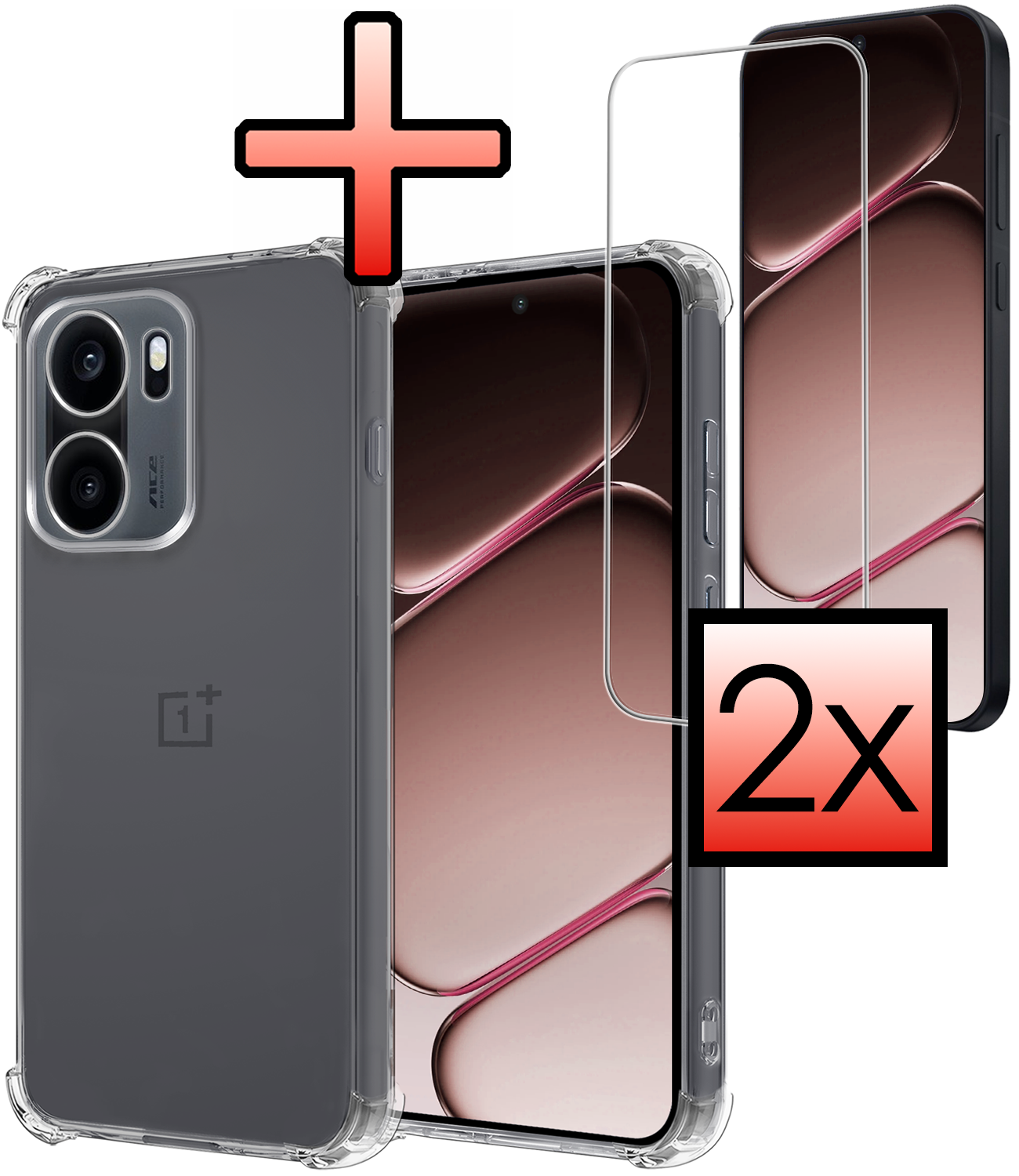 NoXx NoXx OnePlus 15R Hoesje Shockproof Met 2x Screenprotector