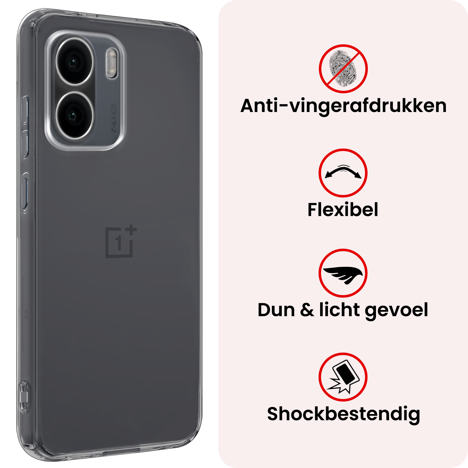 NoXx NoXx OnePlus 15R Hoesje Siliconen - Transparant